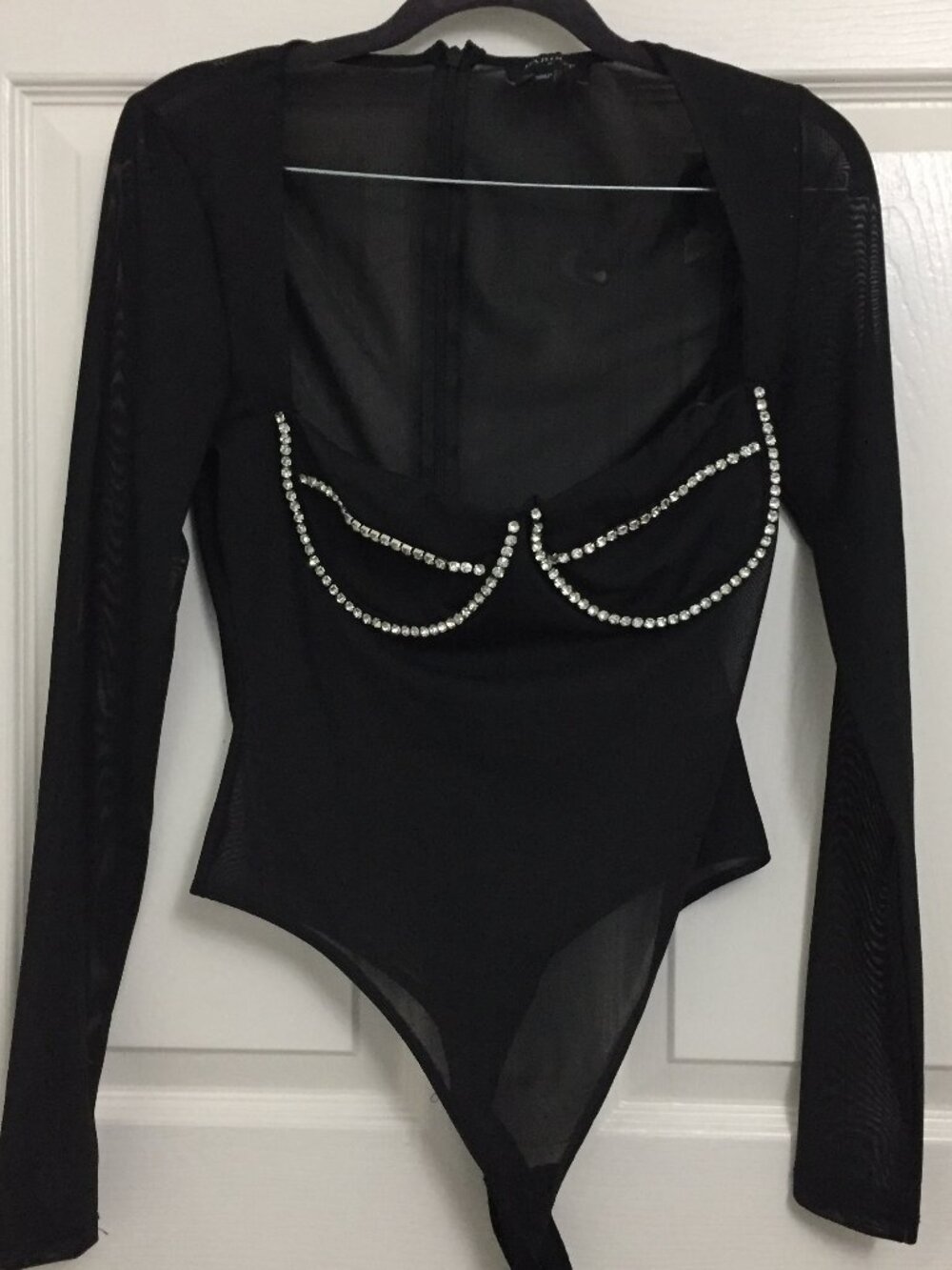 Bardot Carter Diamante Mesh Bodysuit
